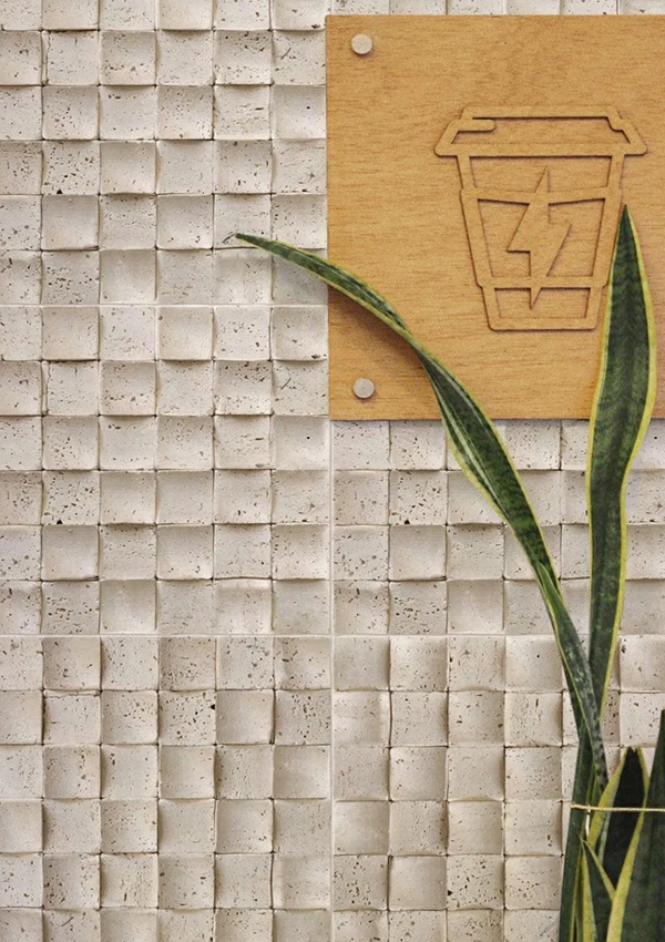 Panel Dinding Batu Lunak Fleksibel Pola Mosaik